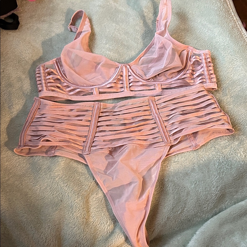 Victoria's Secret Light Pink Sheer Bra Set